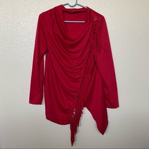 Red wrap top with fringe!